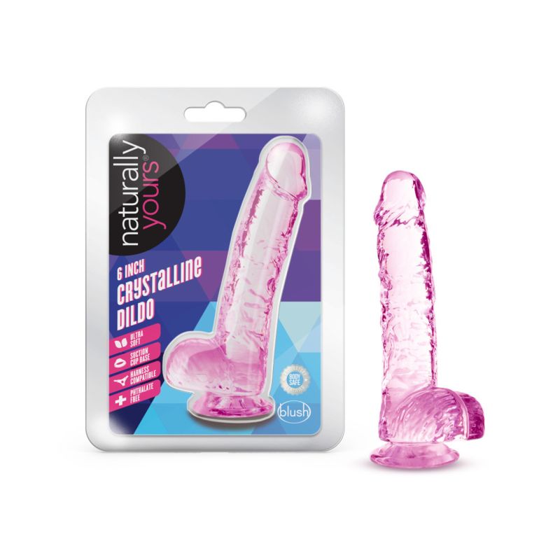 Naturally Yours - 6&quot; Crystaline Dildo - Rose