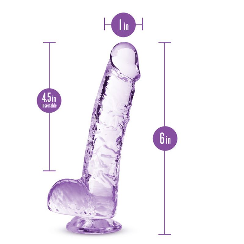 Naturally Yours - 6&quot; Crystaline Dildo - Amethyst