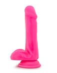 Neo - 6" Dual Density Cock With Balls - Neon Pink