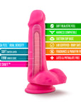 Neo - 6" Dual Density Cock With Balls - Neon Pink
