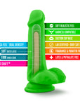 Neo - Dual Density Cock With Balls 6 Inch - Neon Green - K. P.