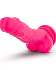 Neo Elite - 7.5" Silicone Dual Density Cock with Balls - Neon Pink