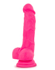 Neo Elite - 7.5" Silicone Dual Density Cock with Balls - Neon Pink