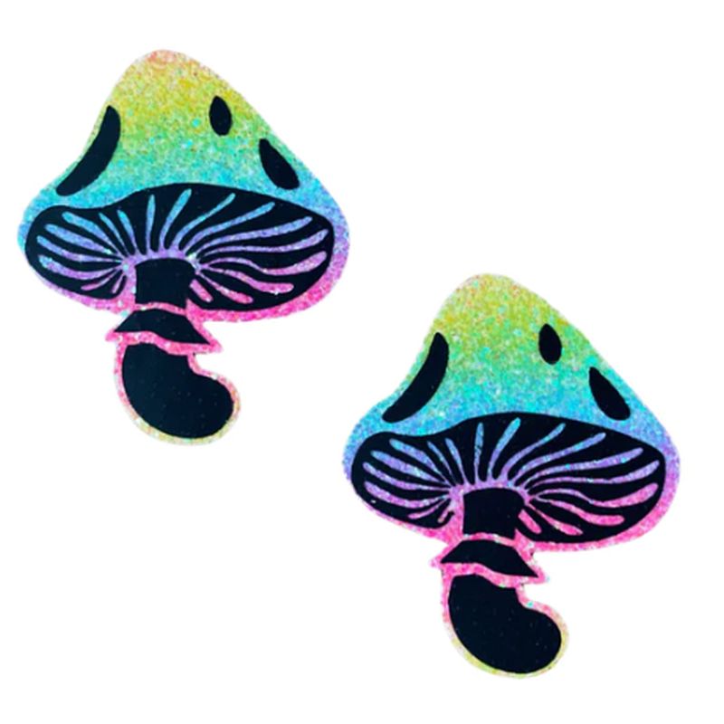 Rainbow Blacklight Glitter Toadstool Pasties - Multi-Colour