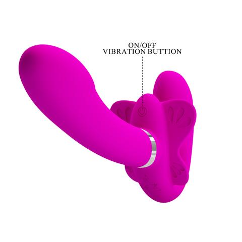 Vibrating Strapless Strap-On - Valerie - Purple