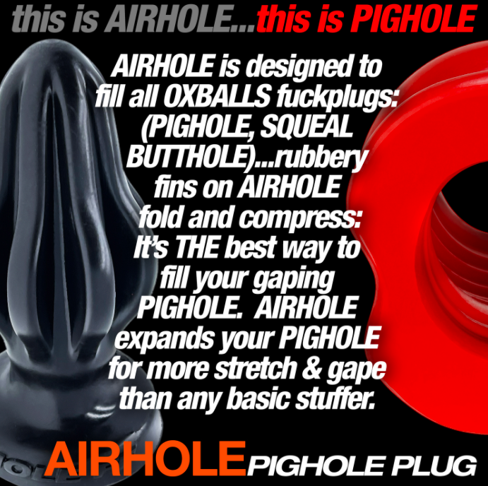 Finned Butt Plug - Airhole-1 Small - Black