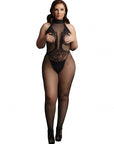 Le Desir - Fishnet and Lace Bodystocking - Black - OSX