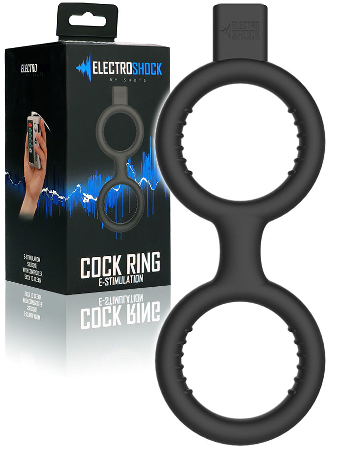 Electroshock - E-Stimulation Cock Ring with Ballstrap - Black - K. P.