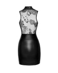 Power Wetlook Short Dress with Skirt & Tulle Top - Black