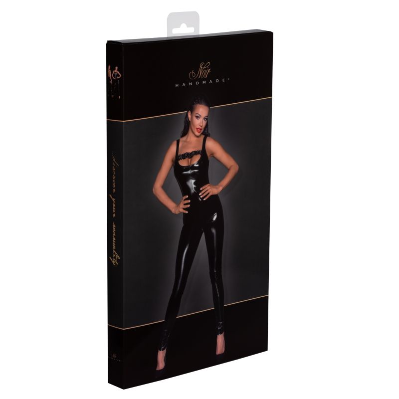 PVC Overall with 2 Way Zipper - Black
