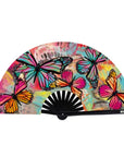 Flutter By Butterfly Blacklight Folding Fan - Multi-Colour
