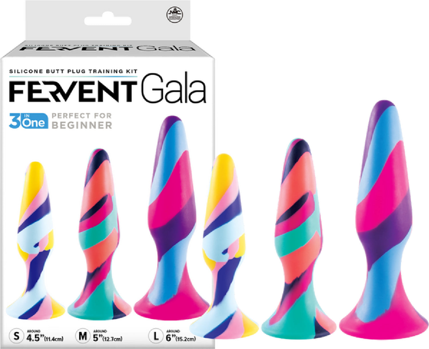 Fervent Gala - Silicone Butt Plug Training Kit - Multi Coloured