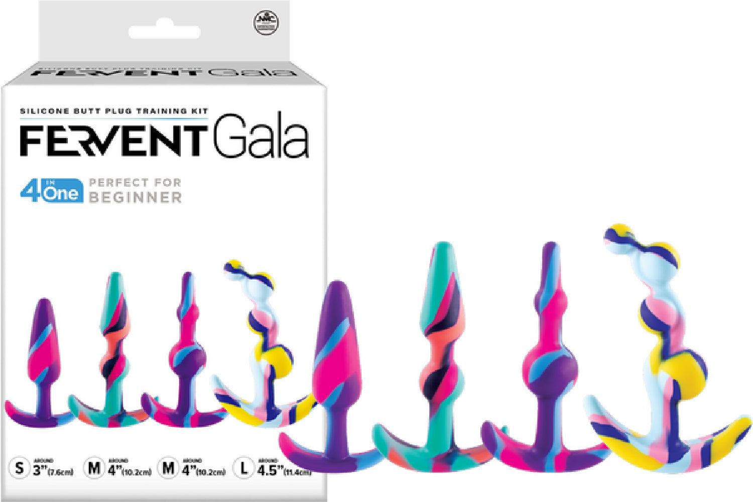 Fervent Gala - Silicone Butt Plug Training Kit - Multi Coloured
