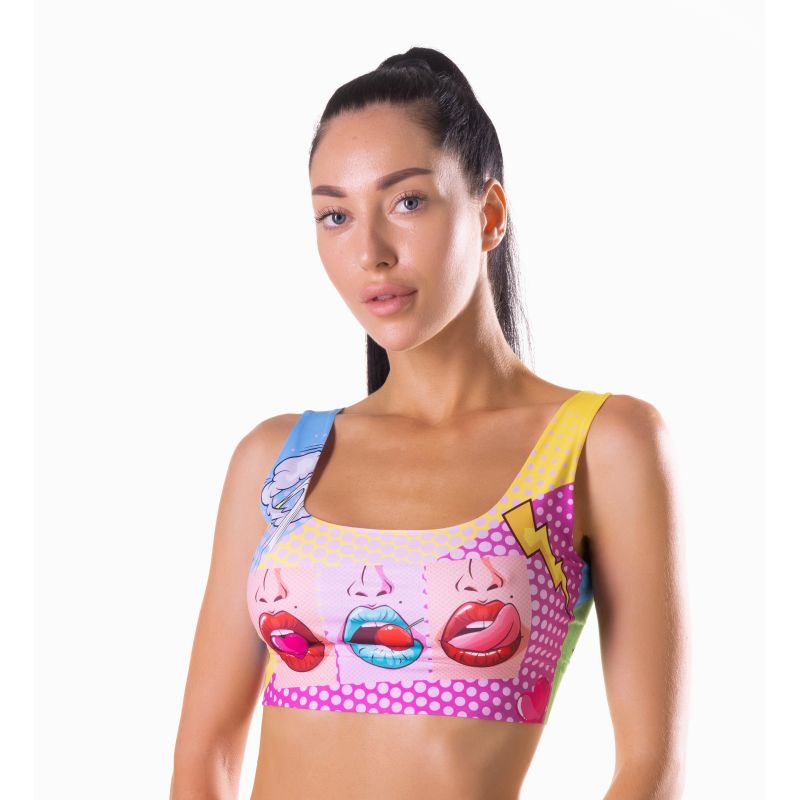 Comics Hot Crop Top - Multi Coloured - K. P.