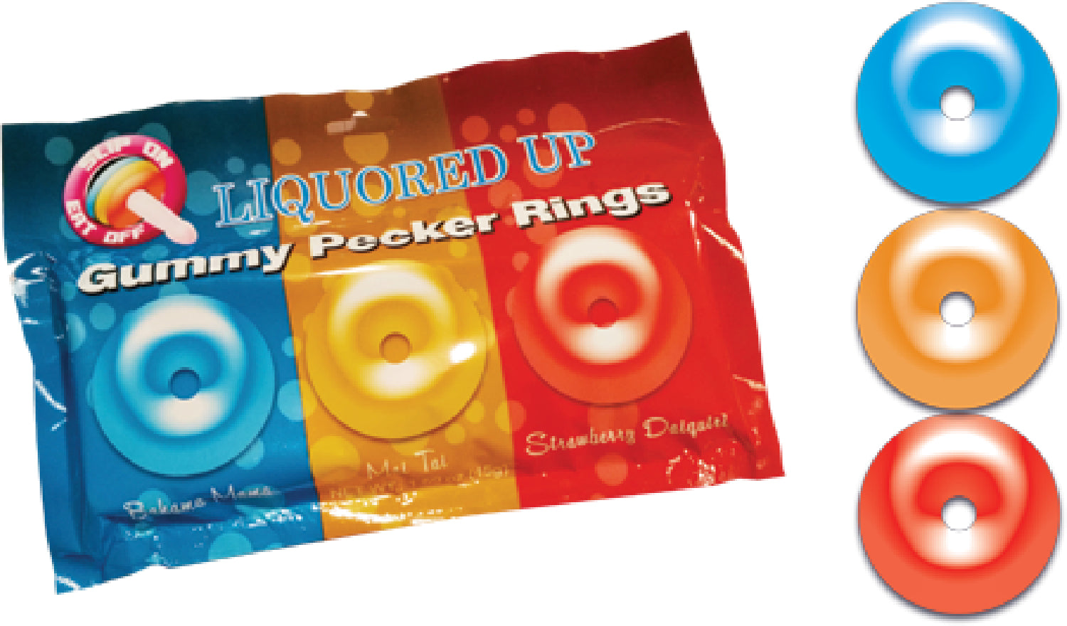 Liquored Up Pecker Gummy Rings (3 Pack) - K. P.