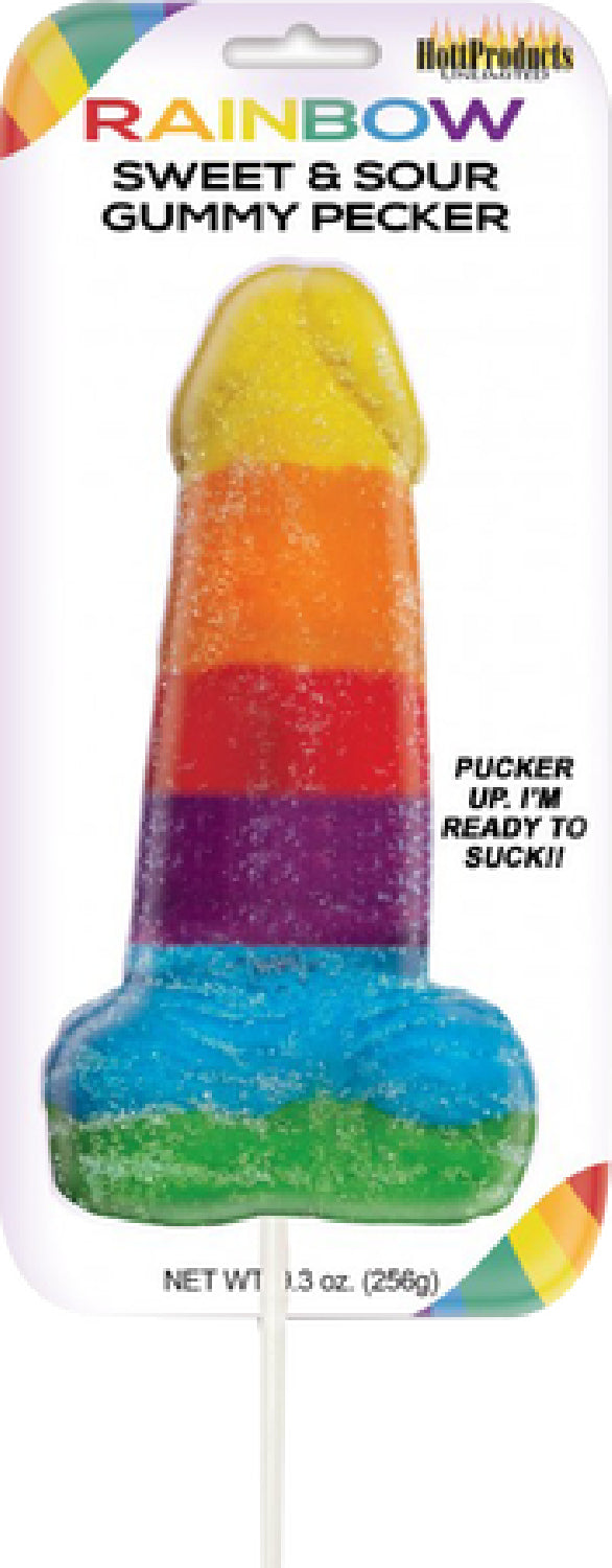 Sweet & Sour Jumbow Rainbow Gummy Cock Pop - K. P.