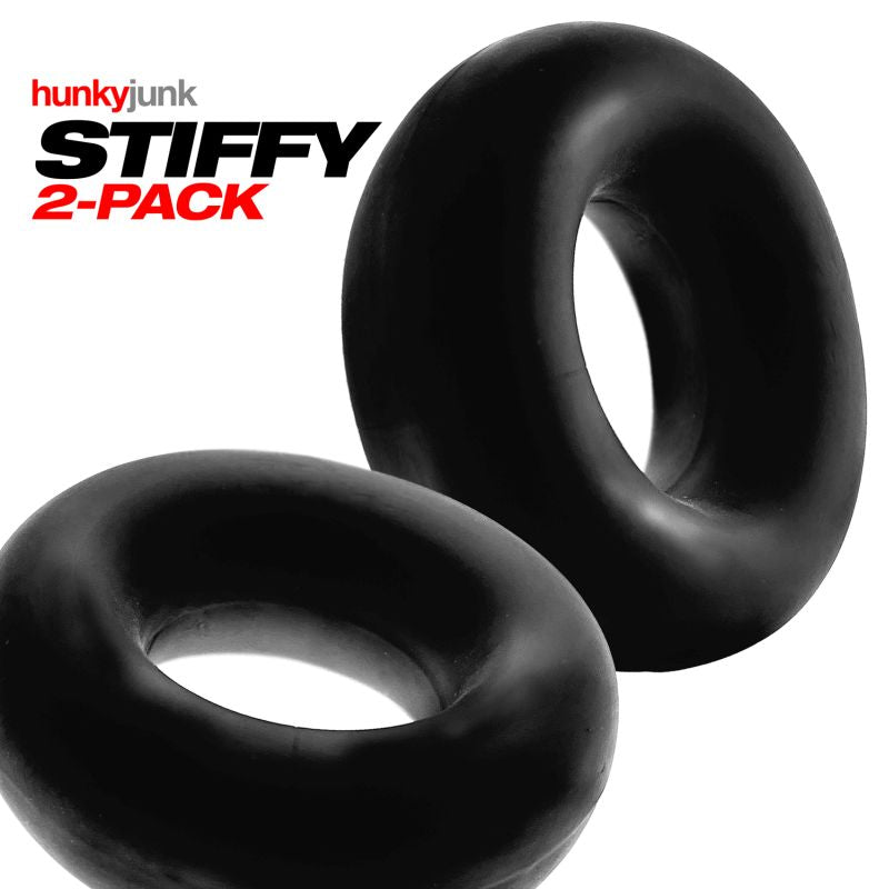 Hunkyjunk - Stiffy 2 Piece Bulge Cockrings - Tar Ice