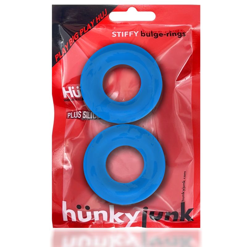 Hunkyjunk - Stiffy 2 Piece Bulge Cockrings - Teal Ice