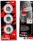 Super Hunkyjunk - 3 Pc Cockrings - Clear Ice