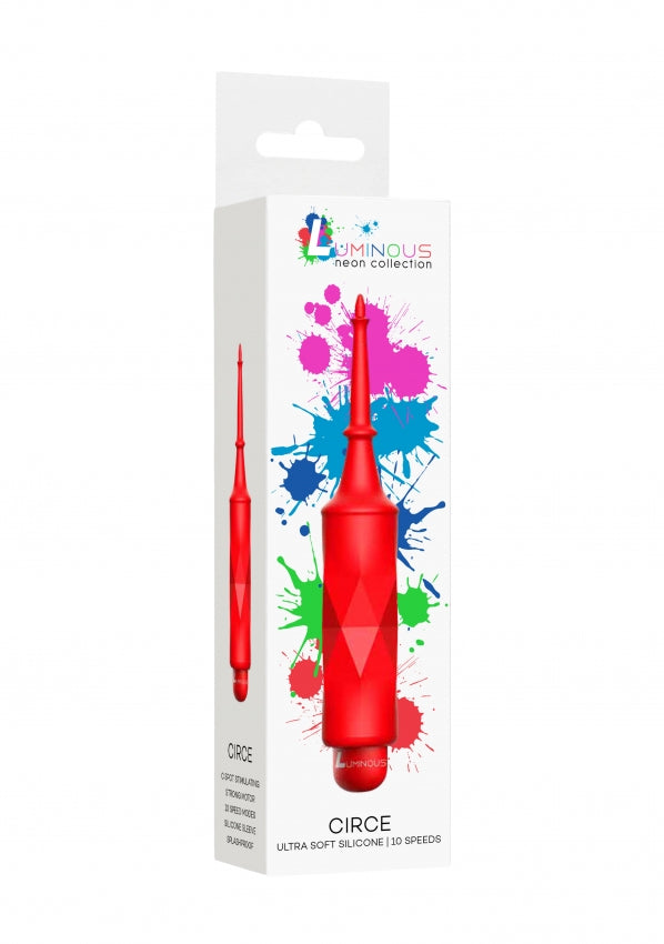 Luminous ABS Bullet With Silicone Sleeve 10-Speeds - Circe - Red