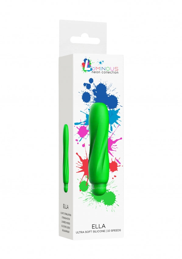 Luminous ABS Bullet With Silicone Sleeve 10-Speeds - Ella - Green