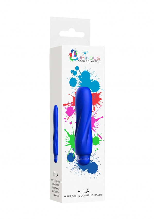 Luminous ABS Bullet With Silicone Sleeve 10-Speeds - Ella - Royal Blue