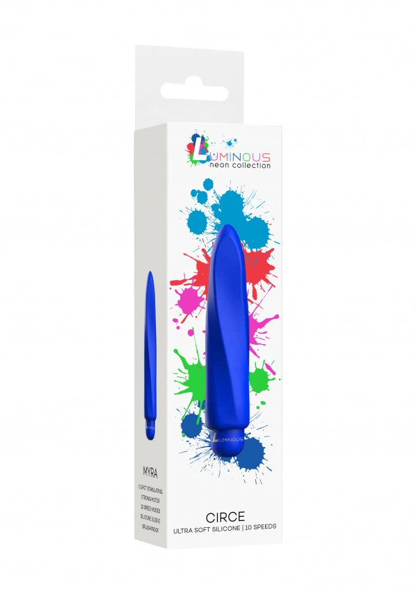Luminous ABS Bullet With Silicone Sleeve 10-Speeds - Myra - Royal Blue