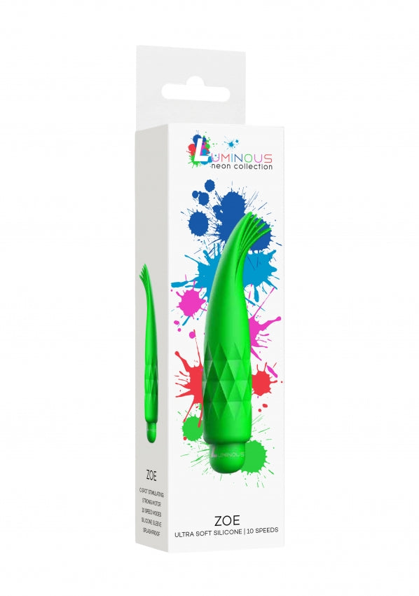 Luminous ABS Bullet With Silicone Sleeve - Zoe - Green