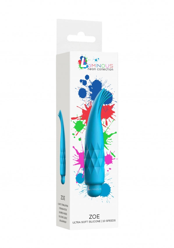 Luminous ABS Bullet With Silicone Sleeve - Zoe - Turquoise