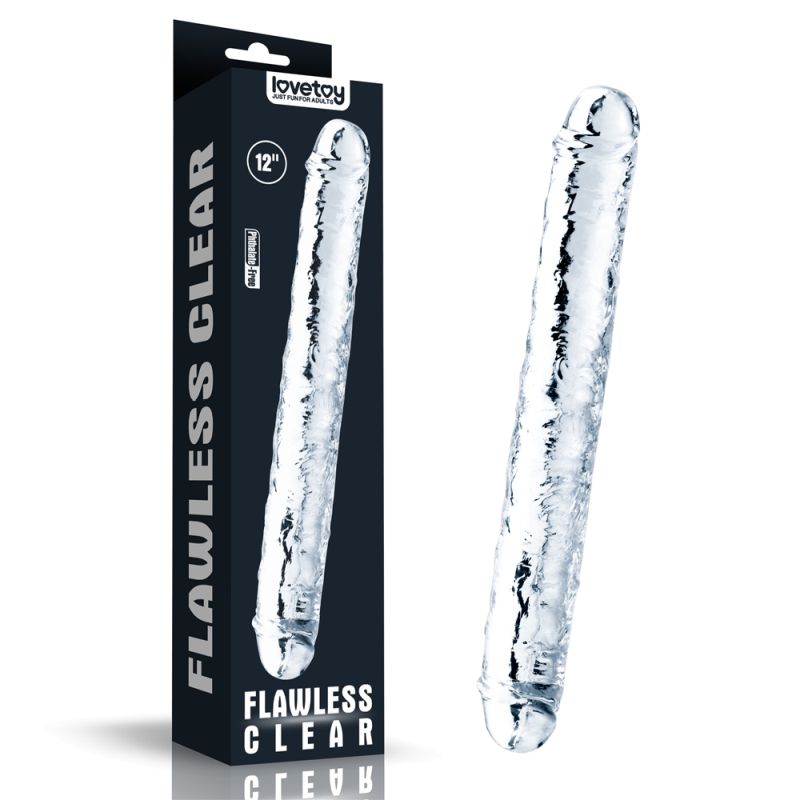 Double Dildo - Flawless 12&quot; - Clear