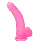 Jelly Studs - 8" Crystal Dildo - Large - Pink - K. P.