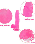 Jelly Studs - 8" Crystal Dildo - Large - Pink - K. P.