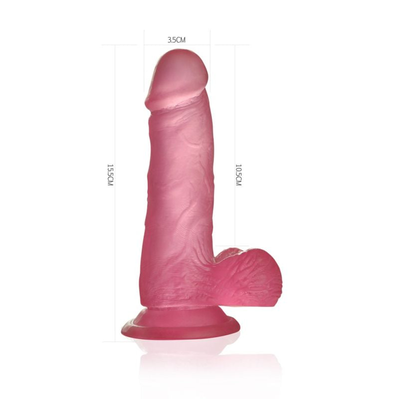 Jelly Studs - 6" Crystal Dildo - Small - Pink - K. P.