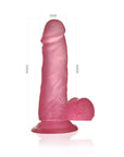 Jelly Studs - 6" Crystal Dildo - Small - Pink - K. P.