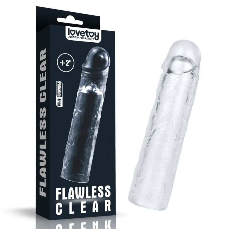 Clear Penis Extender Sleeve Plus 2" - K. P.