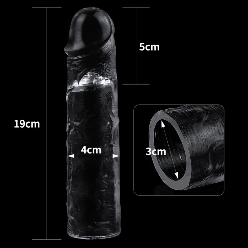 Clear Penis Extender Sleeve Plus 2" - K. P.