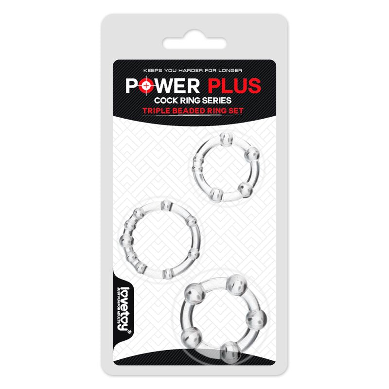 Power Plus - Triple Beaded Donut Ring Set - K. P.