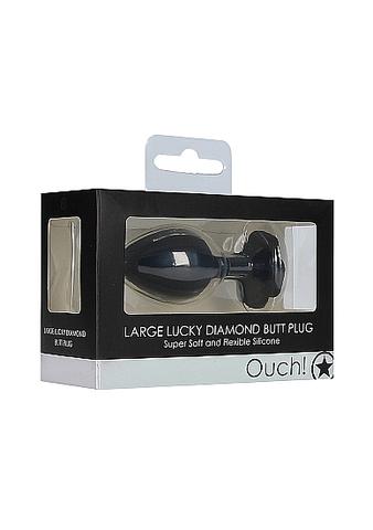 Ouch! - Large Lucky Diamond Butt Plug - Black