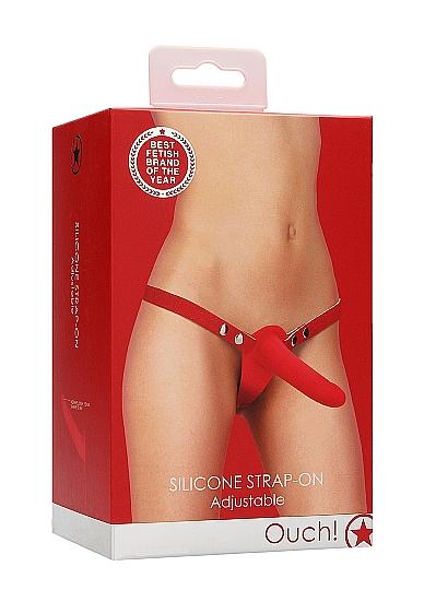 Ouch! - Silicone Strap-On Adjustable - Red