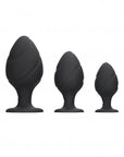 Ouch! - Swirled Butt Plug Set - Black - K. P.