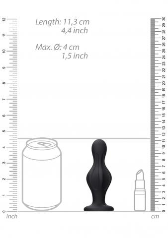 Ouch! - Diamond Shape Butt Plug - Black - K. P.