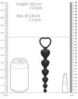 Ouch! - Anal Heart Beads - Black
