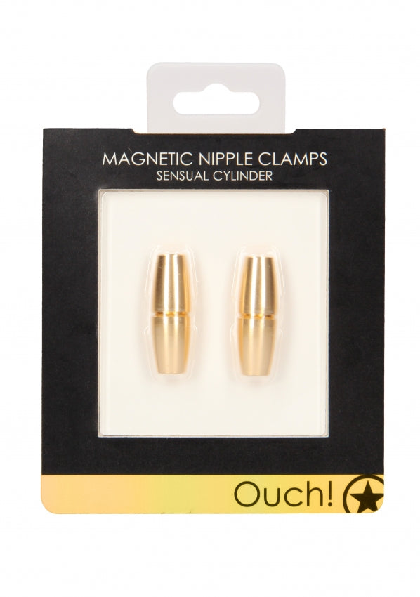 Ouch! - Magnetic Nipple Clamps Sensual Cylinder - Gold