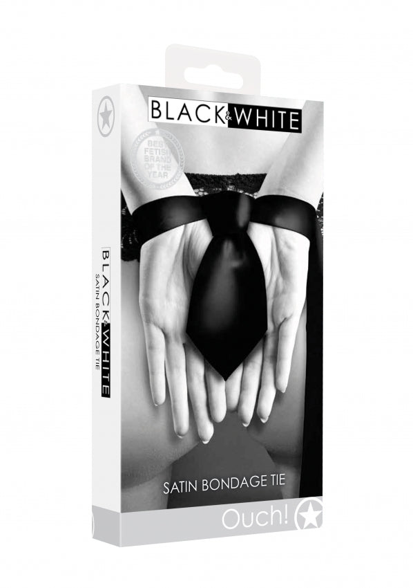 Ouch! Black &amp; White - Satin Bondage Tie - Black