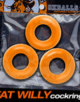 Fat Willy 3 Piece Jumbo Cockrings - Orange