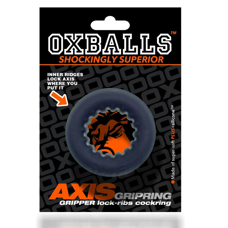 Axis Rib Griphold Cockring - Black Ice