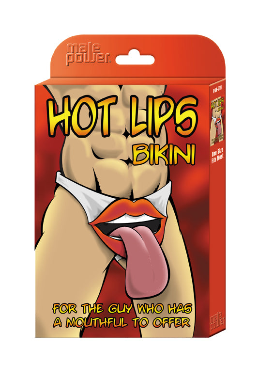 Male Power - Hot Lips Bikini Novelty Underwear - Black/Red