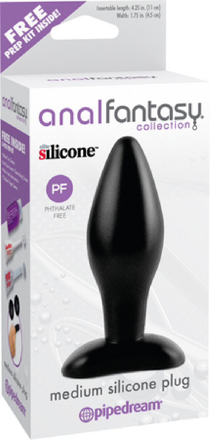 Anal Fantasy Collection - Medium Silicone Plug - Black