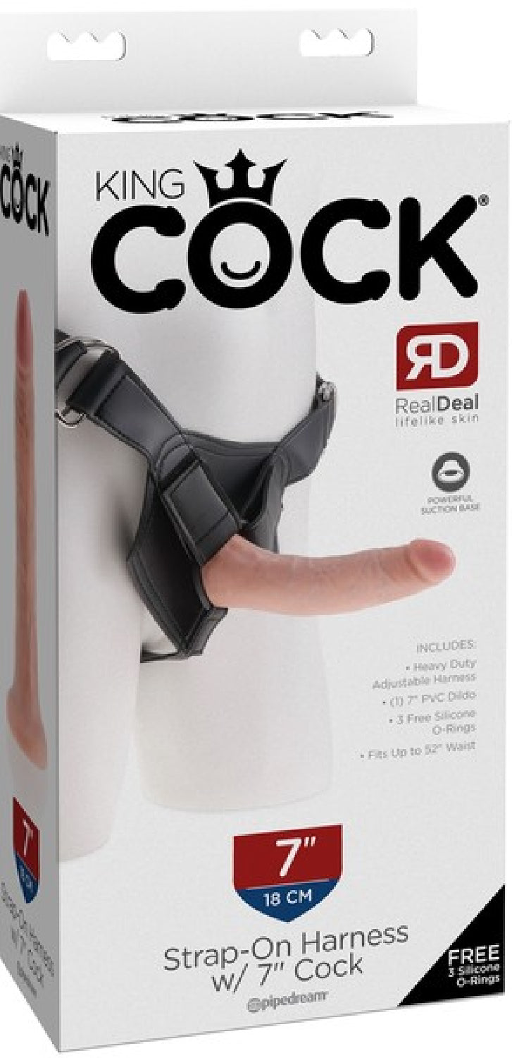 King Cock - Strap-On Harness With 7&quot; Cock - Flesh