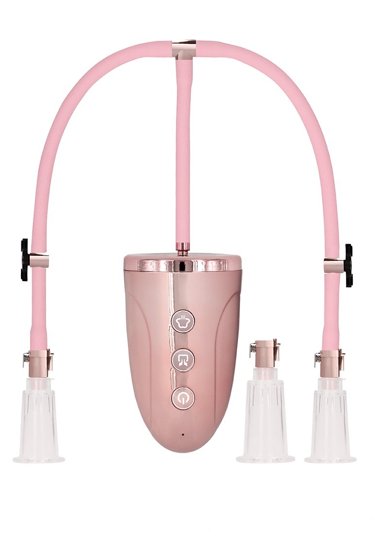Pumped - Automatic Rechargeable Clitoral &amp; Nipple Pump Set - Medium - Pink